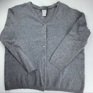 Eileen Fisher women's gray cardigan sweater pet. M